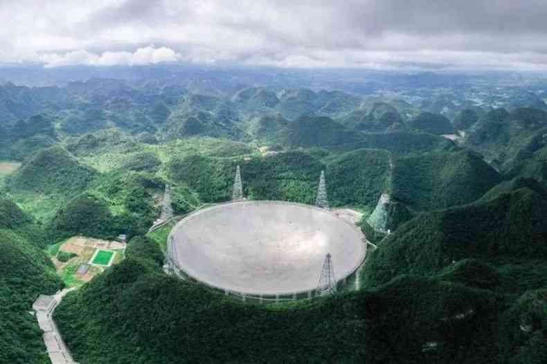 Fast, o maior radiotelescpio do mundo, fica na China