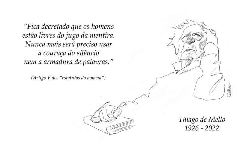 imagem do poeta Thiago de Mello