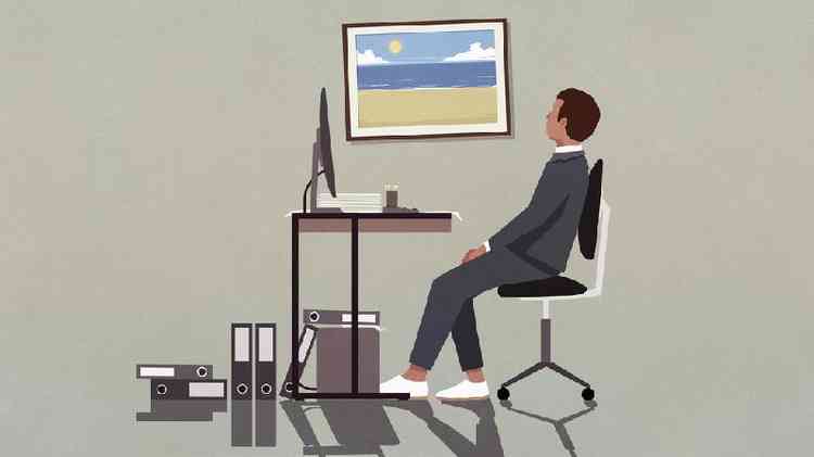 ilustrao de homem sentado em escritrio