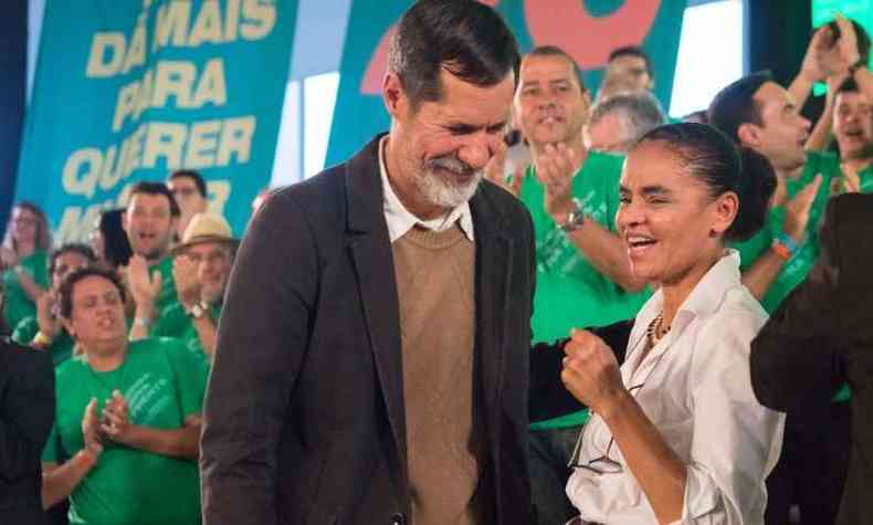 Ex-senadora Marina Silva confirmou Eduardo Jorge (PV) como vice em sua chapa, na conveno da Rede, realizada em Braslia(foto: Tiago Hardman/Futura Press/Estado Contedo)