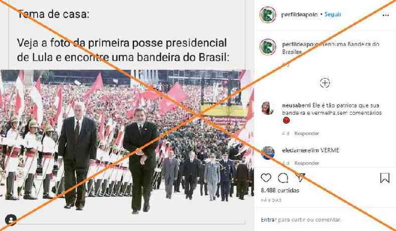 Captura de tela feita em 5 de abril de 2021 de uma publicao no Instagram