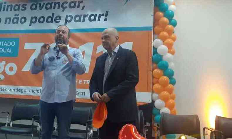 foto mostra o senador Alexandre Silveira e o deputado estadual Arlen Santiago