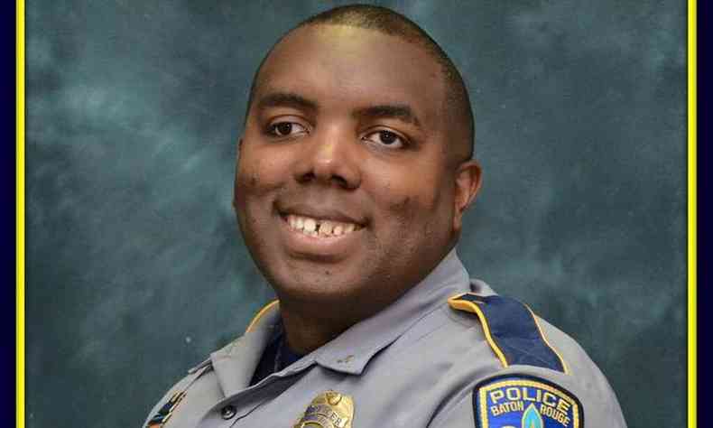 O policial Montrell Jackson, que foi morto em Baton Rouge, trabalhava h dez anos no departamento de Polcia da cidade. Era casado e tinha um filho de quatro meses(foto: AFP PHOTO / Baton Rouge Police Department)