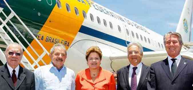 O encontro indito dos cinco presidentes em um evento internacional foi exaltado por Dilma e Fernando Henrique(foto: Roberto Stuckert Filho/PR)