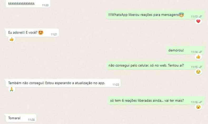 Conversa no Whatsapp com uso da ferramenta