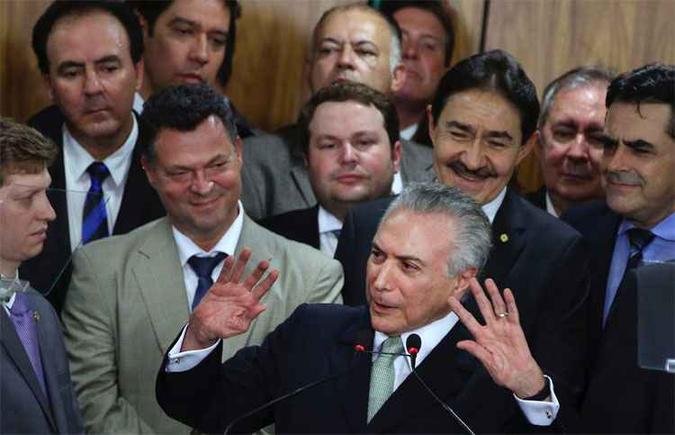 Michel Temer inicia o seu governo interino com amplo apoio no Congresso, mas com muitas cobran�as e desafios para enfrentar em pouco tempo(foto: Valter Campanato/Ag�rncia Brasil)