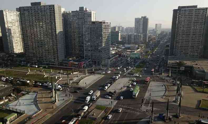 Vista area a Estacion Central, em Santiago do Chile(foto: JAVIER TORRES / AFP)