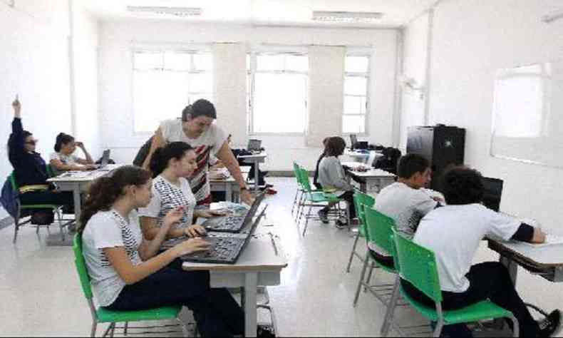 Escola inaugurada durante pandemia aposta na tecnologia e protagonismo dos alunos (foto: Jair Amaral/EM/D.A Press)