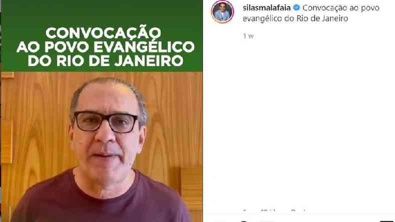 Pastor Silas Malafaia  um dos principais responsveis por convocar evanglicos para sete de setembro