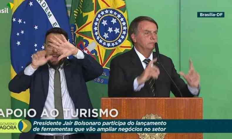 Bolsonaro falou durante evento realizado pelo Ministrio do Turismo no Palcio do Planalto (foto: Tv Brasil/Reproduo)