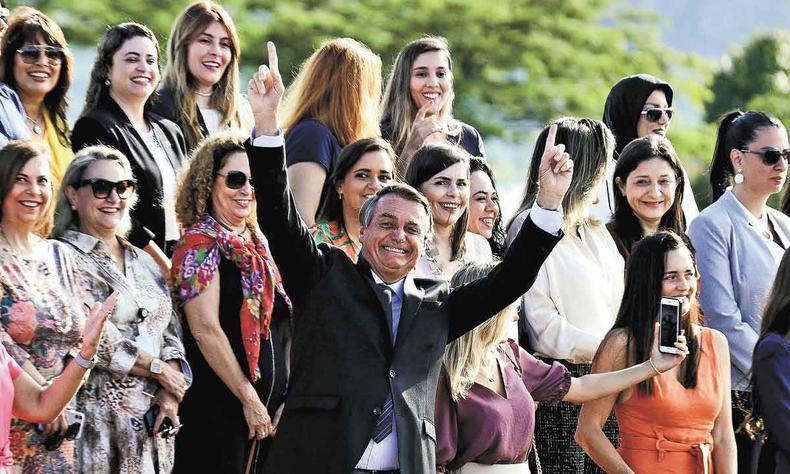Bolsonaro reuniu mulheres para evento comemorativo no Palcio do Planalto 