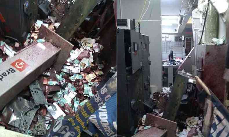 Destruio no banco de Carbonita, no Vale do Jequitinhonha(foto: Reproduo da internet/WhatsApp)