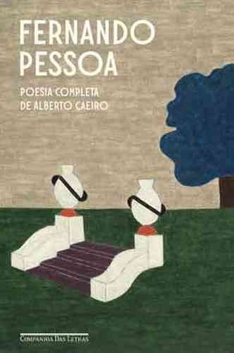 Capa do livro 'Poesia completa de Alberto Caeiro' tem ilustraes de uma escada e da sombra de uma rvore