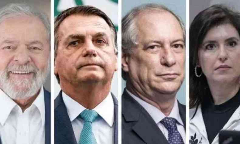 Lula, Bolsonaro, Ciro Gomes e Simone Tebet