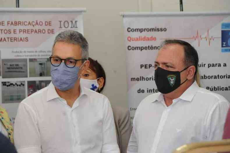 O governador Romeu Zema e o ministro da Sade, Eduardo Pazuello(foto: Juarez Rodrigues/EM/D.A Press)