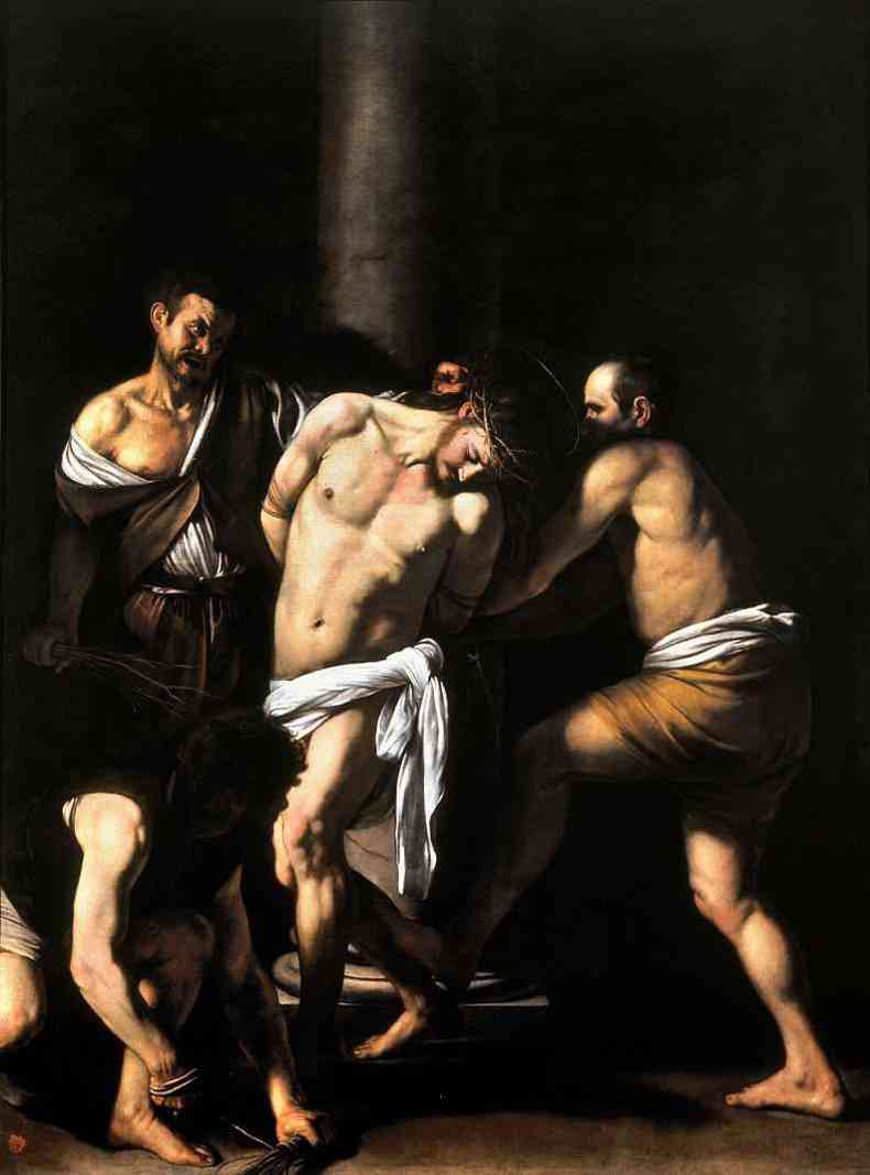 A morte na cruz  uma morte de violncia fsica absurda, lembra pesquisador/ acima, 'A flagelao de Cristo', de Caravaggio(foto: Domno Pblico)