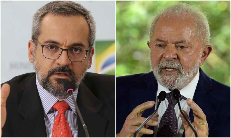 Montagem com Weintraub a esquerda e Lula a direita