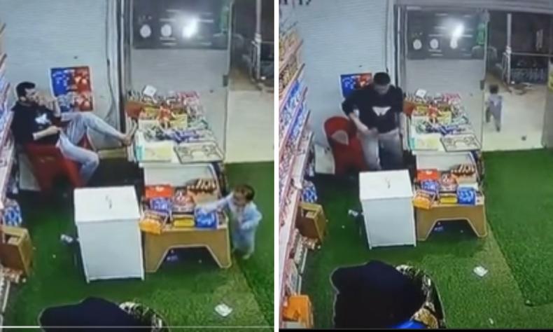vdeo em que beb rouba doce da loja de convenincia
