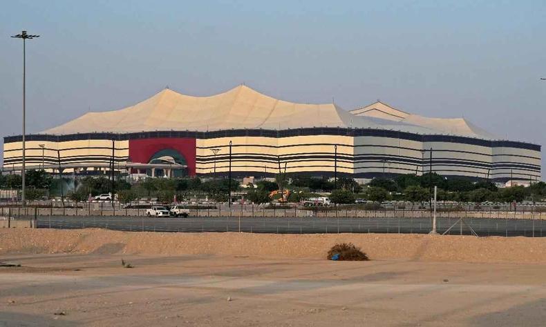 Viso externa do Estdio Al Bayt, em Al Khor, no norte de Doha