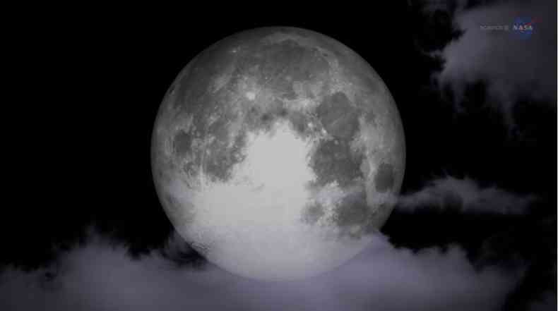 A lua vai parecer maior, no apenas devido  ocorrncia de superlua, mas tambm porque estar mais prxima do horizonte, quando ocorre um efeito extra de ampliao.(foto: Reproduo/Youtube Nasa)