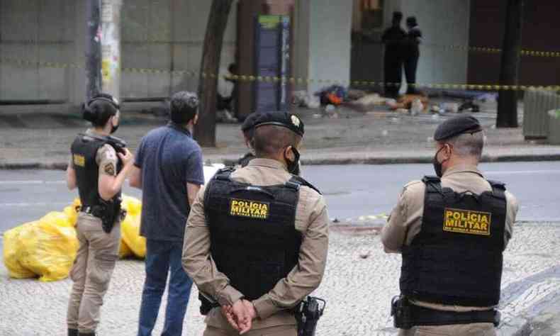 Crime ocorreu na Rua da Bahia, no Centro de BH(foto: Juarez Rodrigues/EM/D.A. Press)