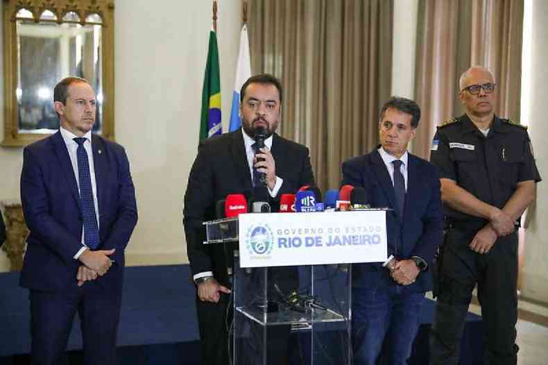 Coletiva do governador Cludio Castro com o secretrio-executivo do Ministrio da Justia e Segurana Pblica, Ricardo Cappelli