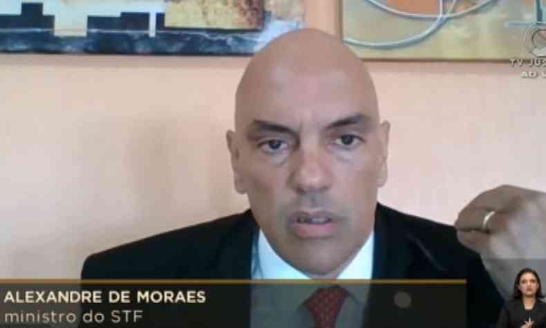 Durante o discurso, Moraes criticou deciso de Nunes Marques ao estender validade para todo o Brasil j que pedido da ANAJURE se restringia a decretos de municpios especficos(foto: STF/Reproduo)