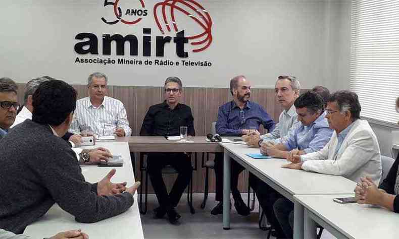 Governador eleito Romeu Zema participou nesta segunda-feira (5) de reunio com representantes da Associao Mineira de Rdio e Televiso (Amirt)(foto: JairAmaral/EM/D.A Press)