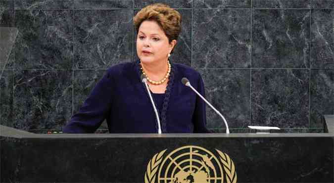 Dilma durante a assembleia da ONU, quando criticou a espionagem contra ela (foto: Roberto Stuckert Filho / Presidncia )
