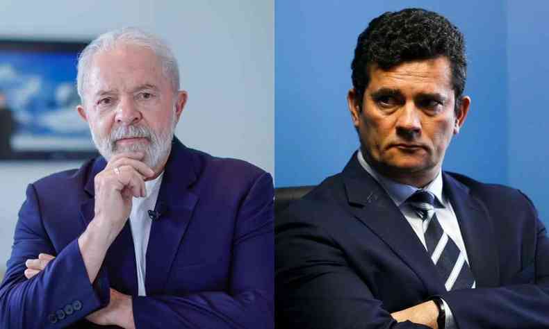 Ex-presidente Luiz Inácio Lula da Silva (PT) e ex-ministro Sergio Moro (Podemos)