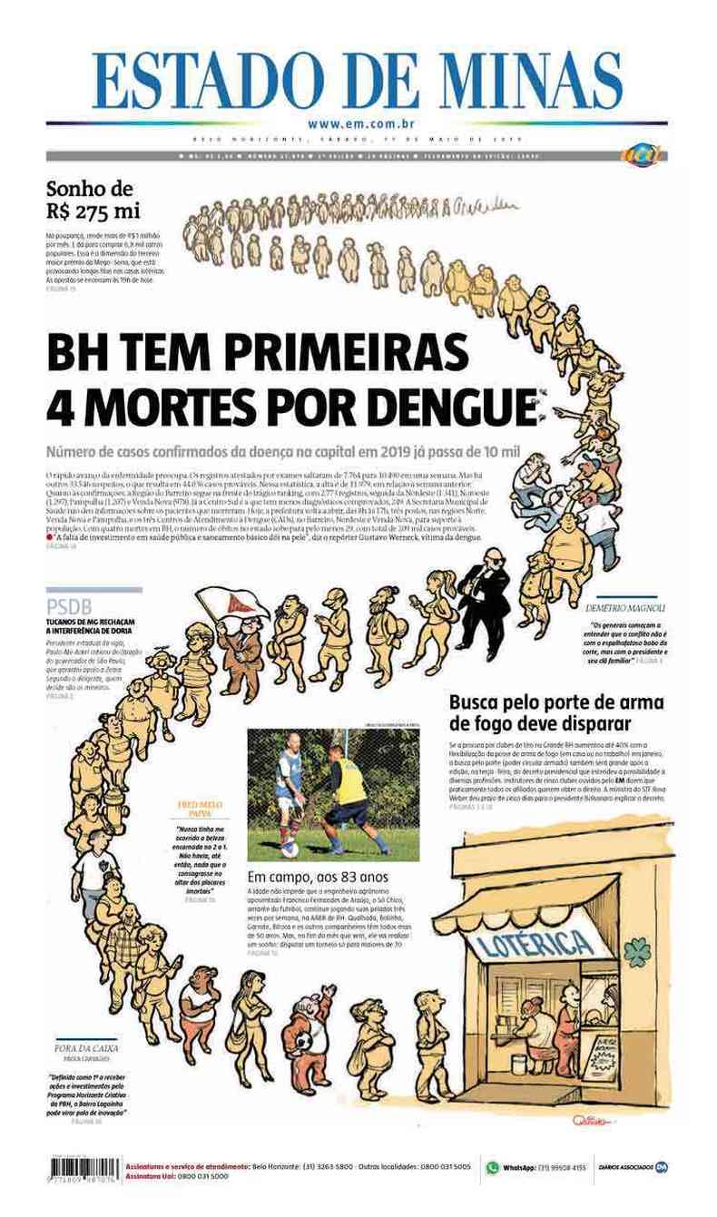 Confira a Capa do Jornal Estado de Minas do dia 11/05/2019(foto: Estado de Minas)