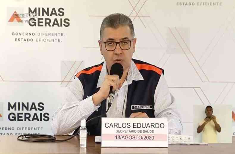 Secretrio de Estado da Sade, Carlos Eduardo Amaral(foto: Rede Minas/Reproduo)