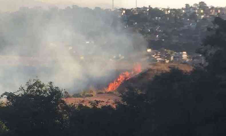 Foco de incndio em terreno de Betim e marcas da destruio provocadas pelas chamas em rea de vegetao de Vespasiano, na RMBH: (foto: Edsio Ferreira/EM/D.A Press)