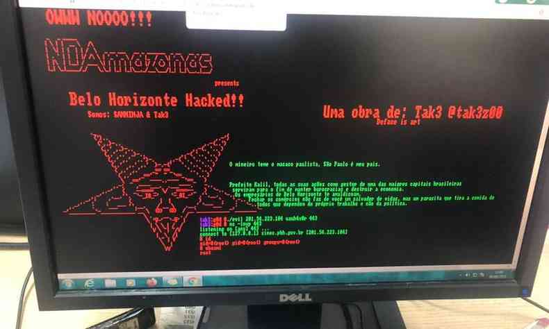 Hackers escreveram mensagens atacando tambm o prefeito Alexandre Kalil(foto: Reproduo/Redes Sociais)