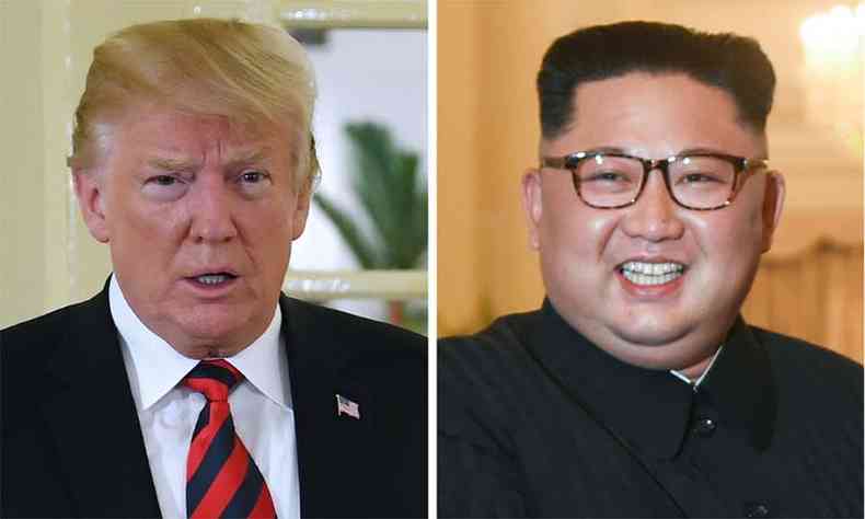 O anncio do encontro de Kim e Trump marcou uma reviravolta em um discurso, at ento, agressivo entre os dois pases (foto: ROSLAN RAHMAN, SAUL LOEB / AFP )