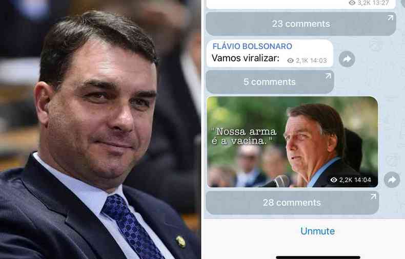 Atravs de um canal do Telegram, Flvio pediu aos seus seguidores que viralizem uma foto do presidente (foto: Agncia Brasil/Reproduo)