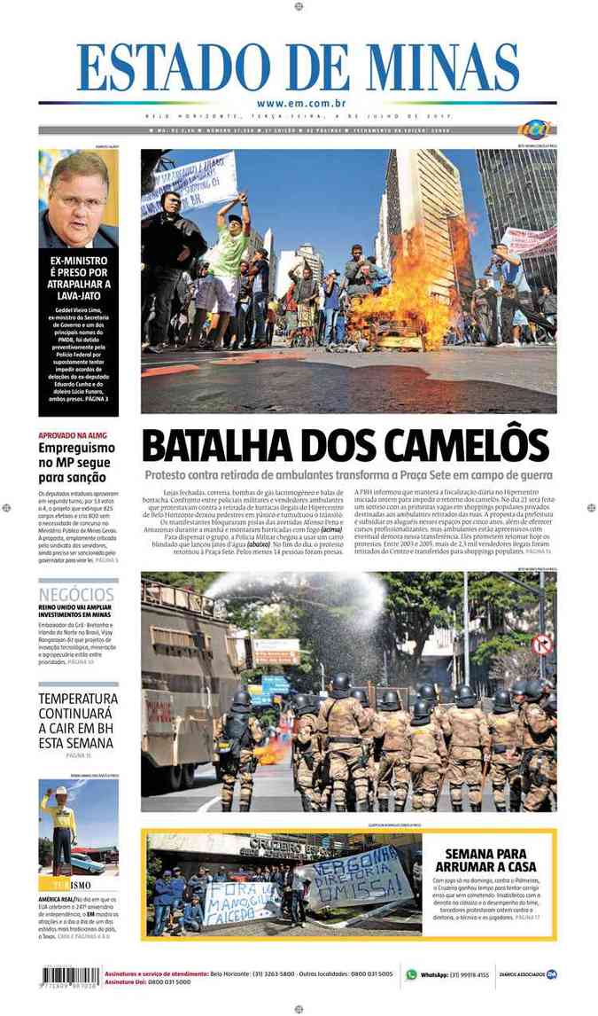 Confira a Capa do Jornal Estado de Minas do dia 04/07/2017