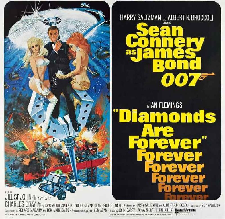 Os diamantes tambm estiveram para sempre no filme de James Bond de 1971 e na cano de Shirley Bassey 