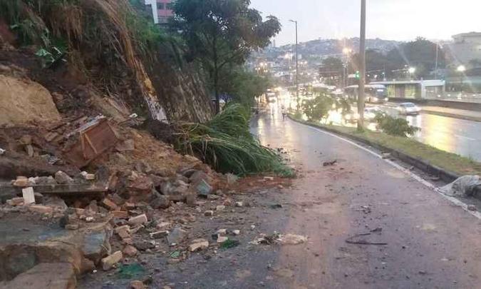 Deslizamento de encosta na Antônio Carlos deixou um casal ferido, que foi socorrido pelo Corpo de Bombeiros(foto: Defesa Civil/Divulgação) Deslizamento de encosta na Antônio Carlos deixou um casal ferido, que foi socorrido pelo Corpo de Bombeiros(foto: Defesa Civil/Divulgação)