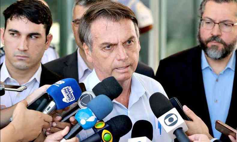 Em evento na Caixa Econmica, Bolsonaro falou em problemas enfrentados e risco de turbulncia nesta semana(foto: Antnio Cruz/ABR )