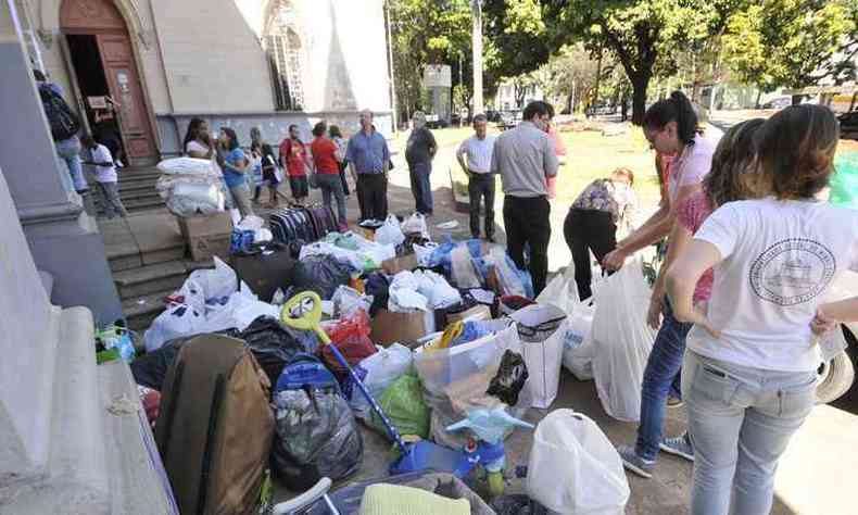 Doaes para ajuda aos srios foram recebidas pela Igreja Sagrado Corao de Jesus(foto: Juarez Rodrigues/EM/DA Press)