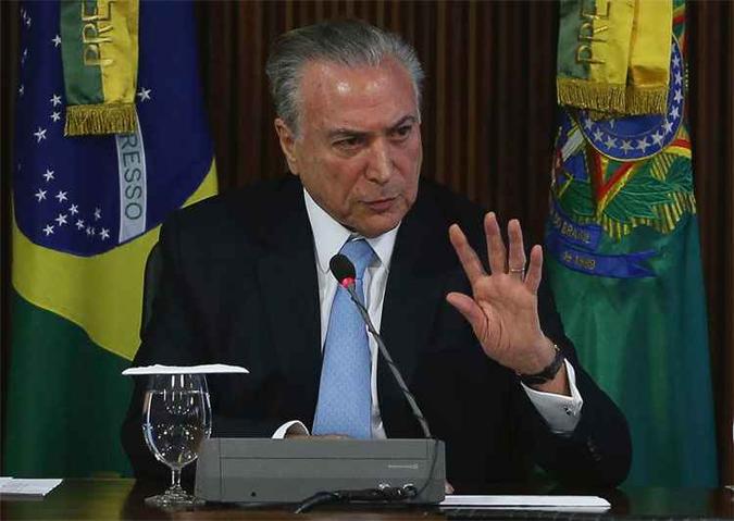 O presidente Michel Temer não será investigado em razão da O presidente Michel Temer não será investigado em razão da
