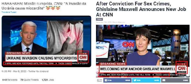 print de uma suposta tela da cnn 