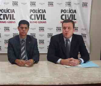 Os delegados Wagner Pinto e Frederico Abelha, o responsvel pelo inqurito(foto: Ramon Lisboa/EM/DA Press)