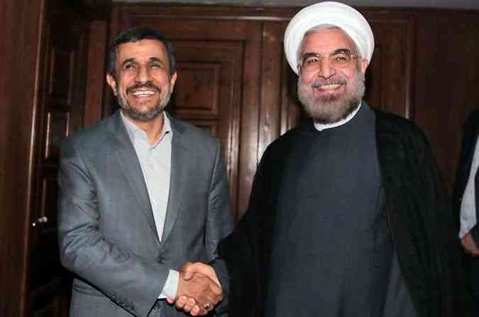 Ahmadinejad felicitou Rohani por sua vitria(foto: HO / IRANIAN PRESIDENCY WEBSITE / AFP)