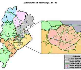 Veja o mapa com os pontos das aes da PM (Clique na imagem para ampliar)(foto: Polcia Militar/Divulgao)