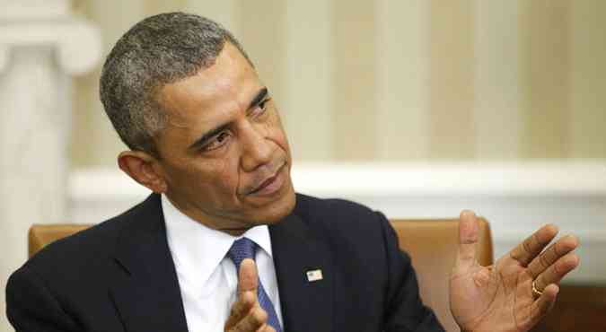 Presidente Barack Obama falou sobre a crise na Ucrnia no salo oval da Casa branca nesta segunda-feira(foto: REUTERS/Jonathan Ernst)