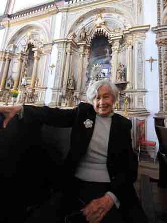 A aposentada Luzia Vieira, de 98 anos, moradora de Santa Luzia