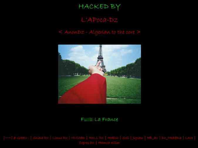 Mais de mil sites franceses foram atacados por hackers aps o ataque terrorista ao Charlie Hebdoville-bruyeres.fr/Reproduo