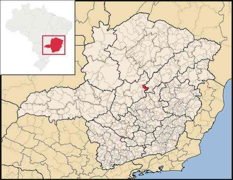 Monjolos  um municpio de 2,3 mil habitantes que fica na regio central de Minas Gerais(foto: Wikipedia)